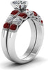 Classic Red Heart Shape 14K White Gold Plated Cubic Zirconia Women's Ring